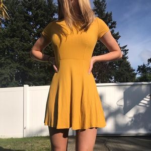 Yellow flowy dress